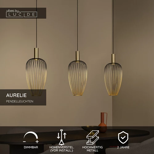 Lucide AURELIE - Pendelleuchten - 3xGU10 (MR11) - Gold | Vibes - USP